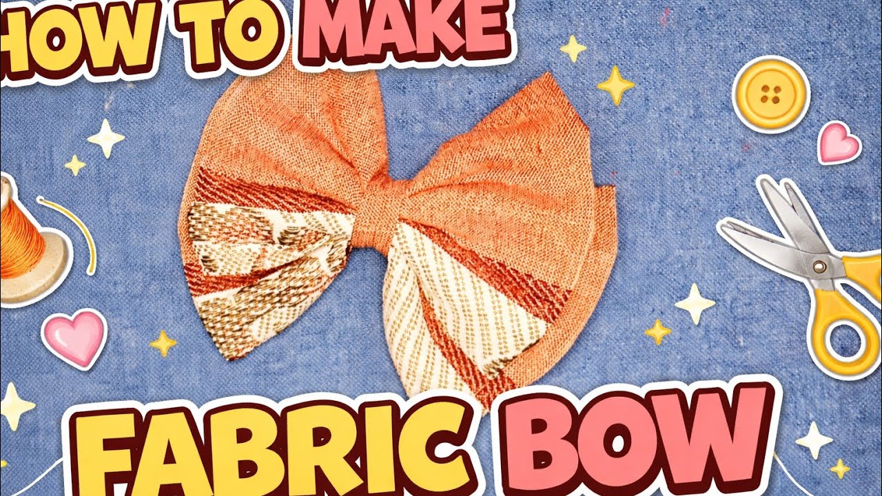 Tail bow cutting and stitching || satin ribbon bow making malayalam || designer scrunchies making 