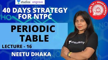 5:30 PM - L16: Periodic Table | 40 Days Strategy for Railways Exam | RRB NTPC Exam