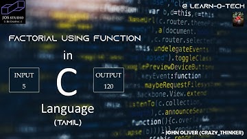 How to find a Factorial of a Number using C (Recursion) ? || PROGRAMS || Tamil