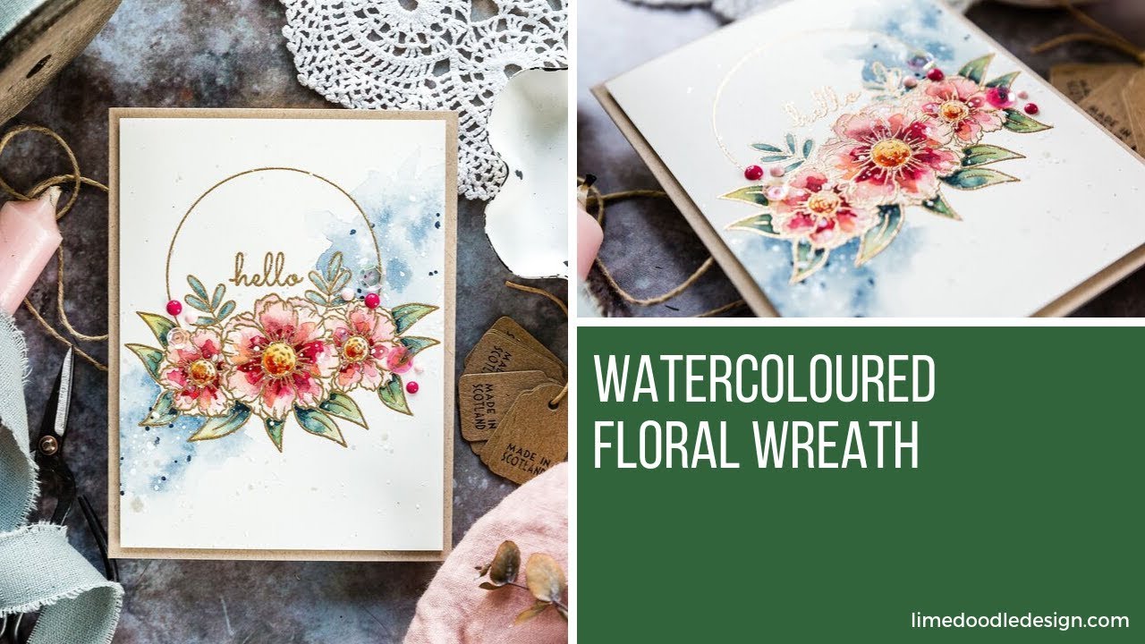 Easy Watercolouring Over Heat Embossing - YouTube