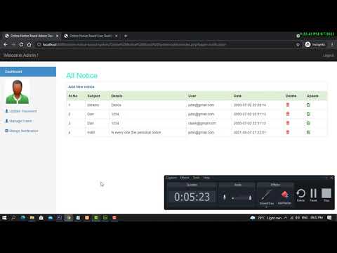 Online Notice Board PHP Source Code || PHP MYSQL Free Source Code