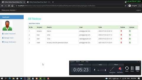 Online Notice Board PHP Source Code || PHP MYSQL Free Source Code