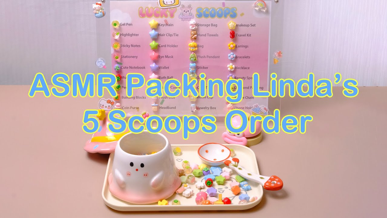 【Litebord Lucky Scoops】ASMR Packing Linda‘s 5 Scoops All Blue Order.