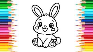 Color a Cute Bunny, Happy Crab & Roaring Lion! 🐰🦀🦁 Easy Kids Art Class screenshot 3