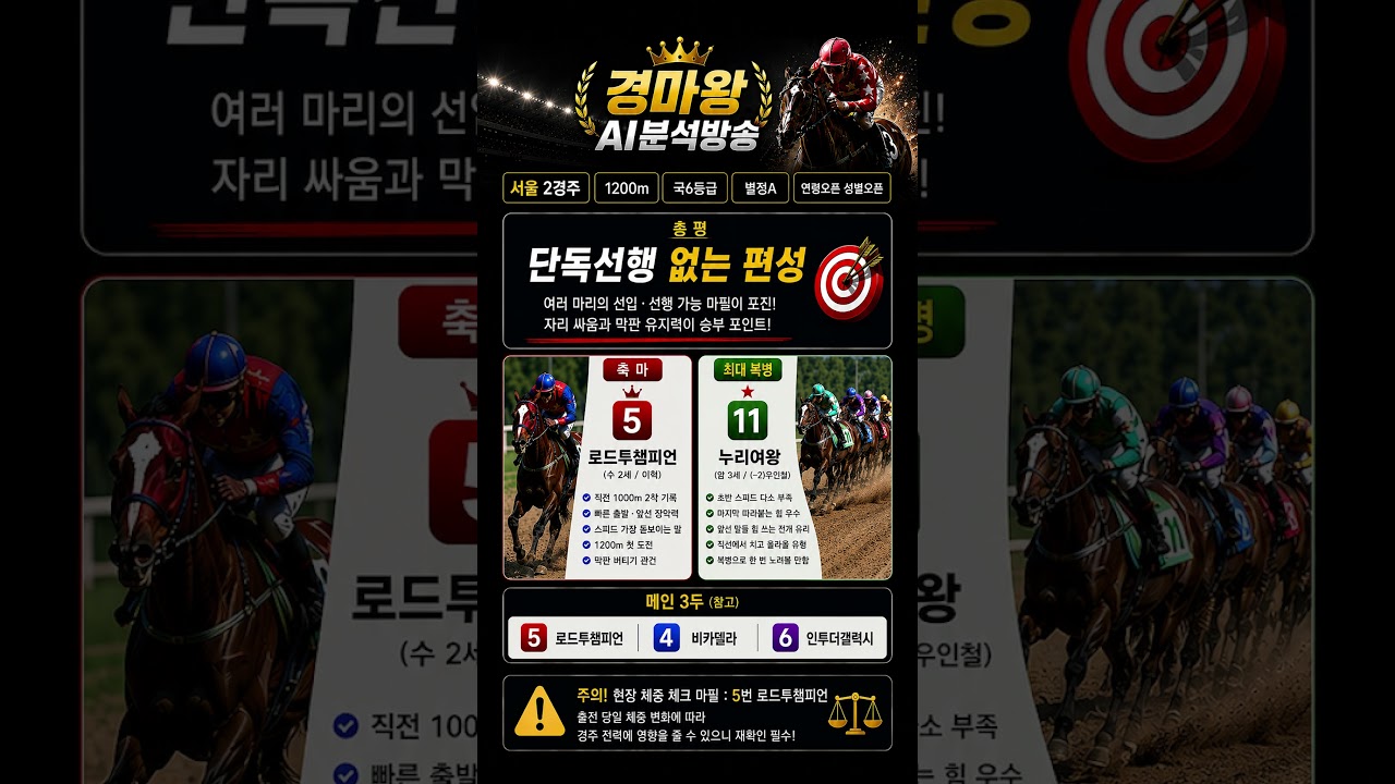 6월28일 서울 2경주는? 마지막까지 버틸말은?