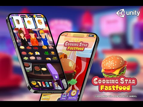 Cooking Star, fast food burger delivery Unity game template (Portrait view only)