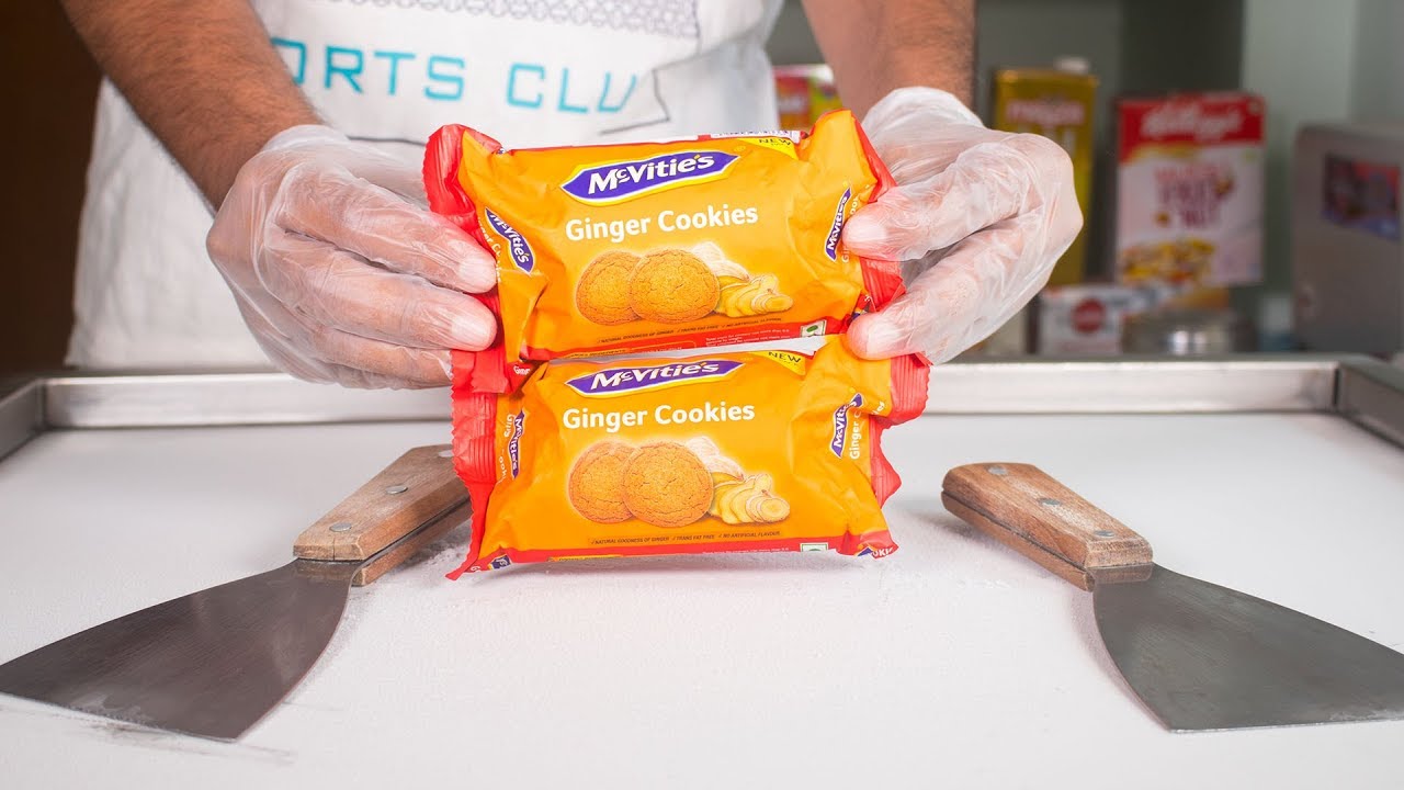 McVitie's GINGER BISCUIT ICE CREAM ROLLS - SATISFYING ASMR