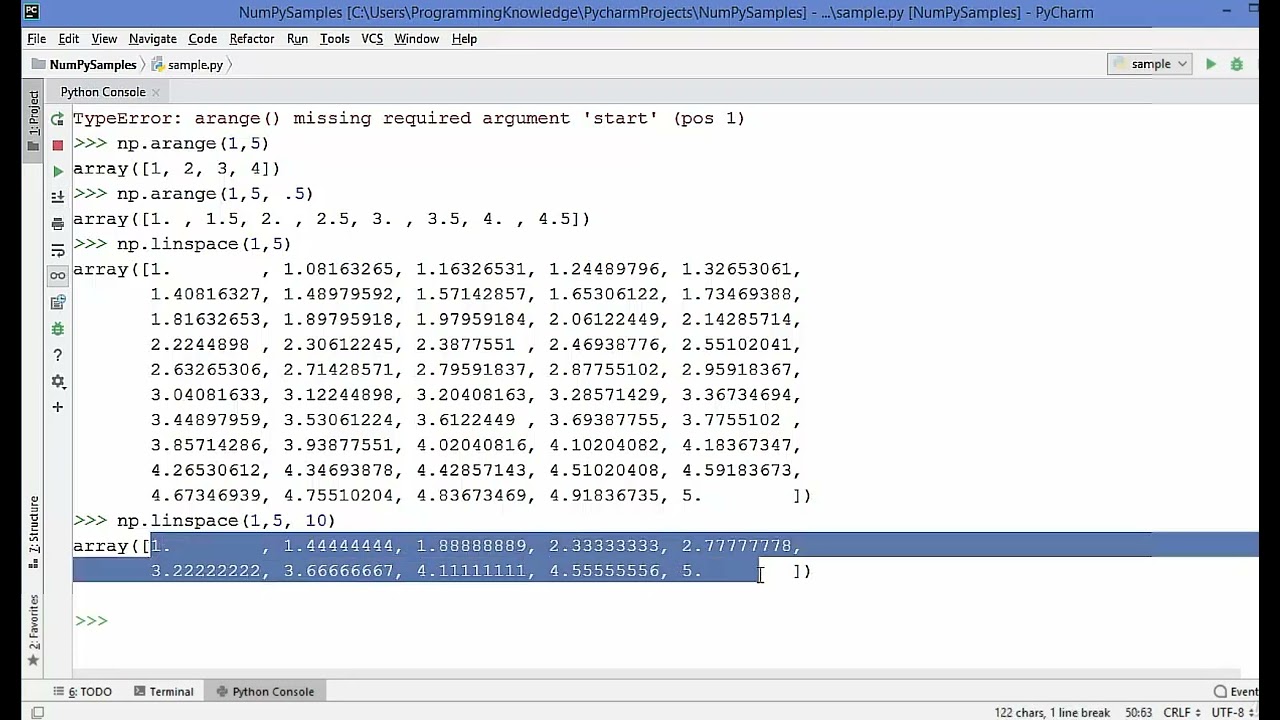 0204 Creating specific arrays, Reshape and more