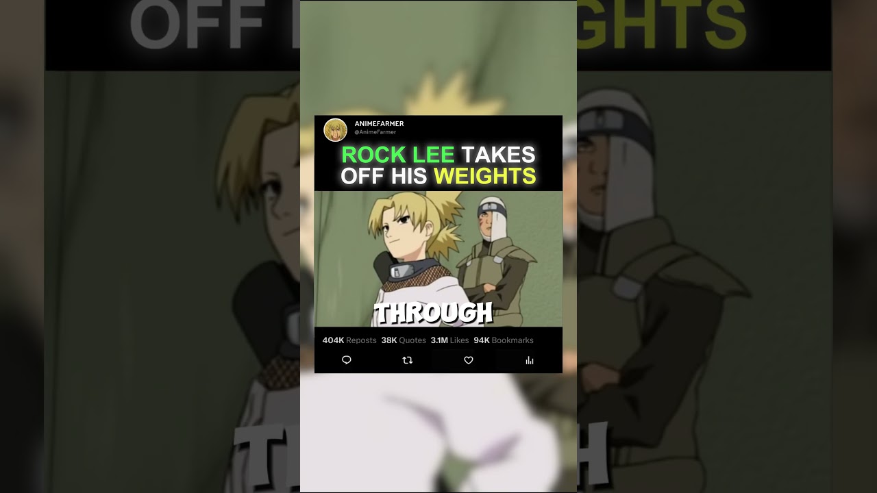 Rock Lee Takes Off his Weights 