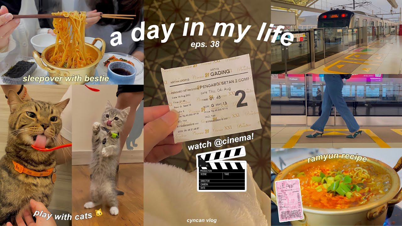 A Day In My Life Anak Kost : Happy Cat Day 😻 Watch Cinema 🎥 , Ramyun Recipe 🍜 | Cyn can Vlog