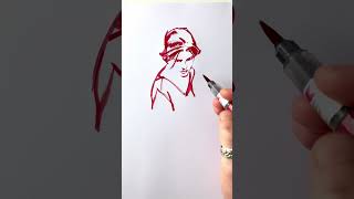 No reference figure / pen: @penteluk colour brush #freehanddrawing #pendrawing #drawing