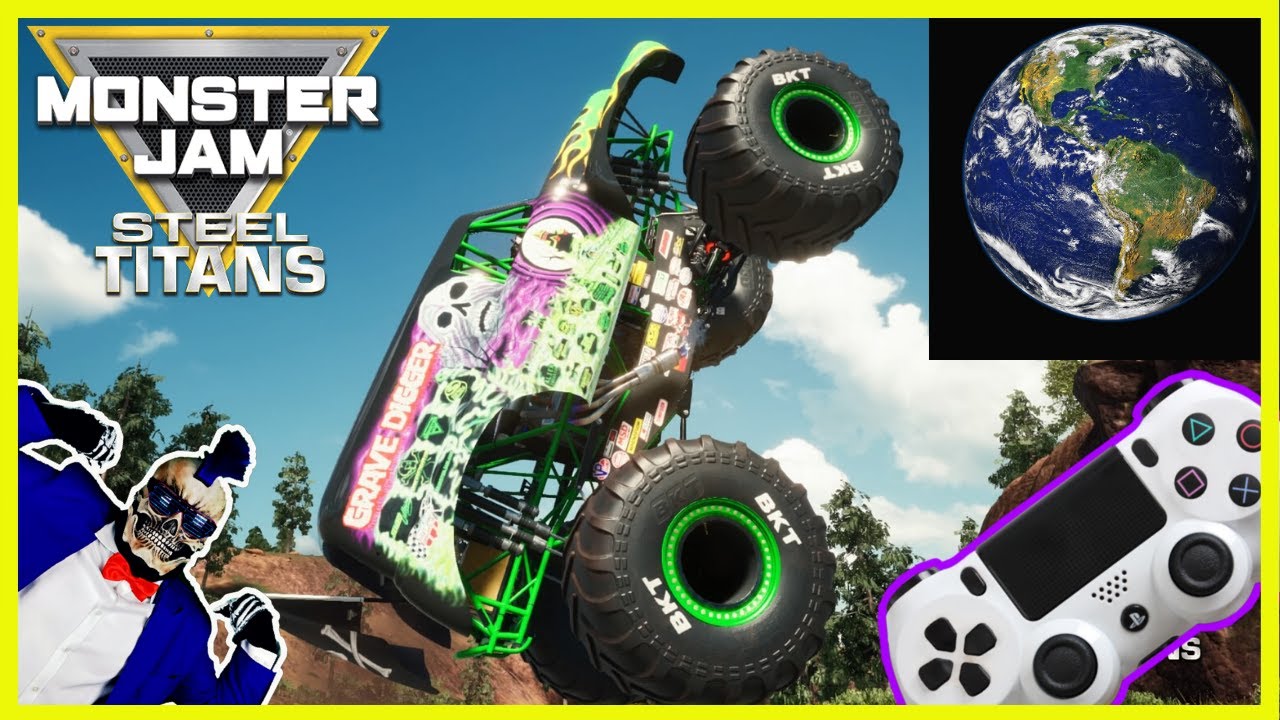 Monster Jam Video Game Steel Titans Open World Free Roam featuring