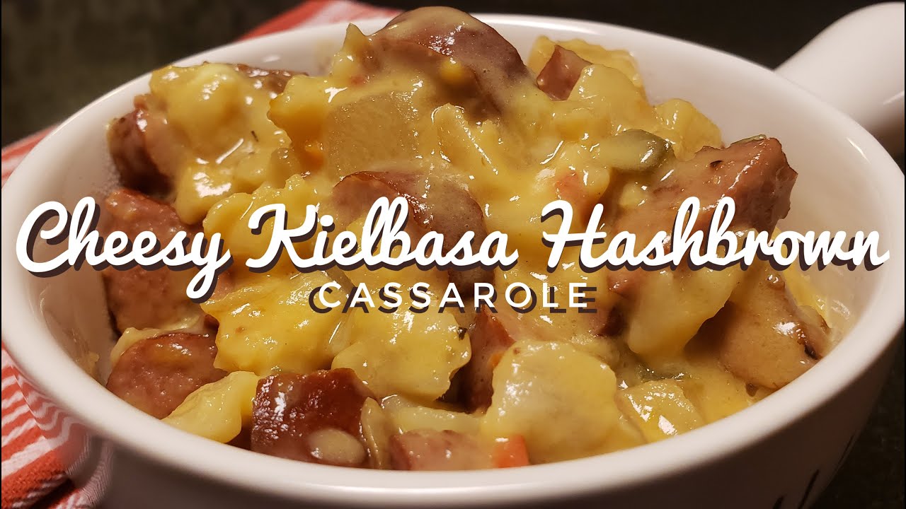 Cheesy Kielbasa Hashbrown Cassarole made in the Slow Cooker