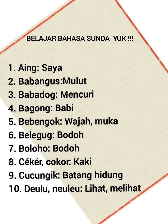 Belajar bahasa sunda Yuk !!! Part 22 bahasa kasar
