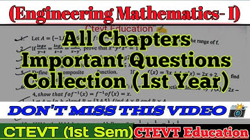 Mathematics 1st semester | Important Questions Collection | @CivilEngineeringYt