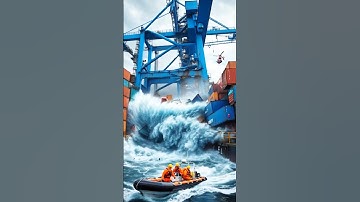 Container Crane Collapse 🌊😱 #container #sea #sealife #fails