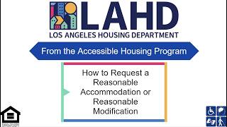 How to Request a Reasonable Accommodation or Reasonable Modification