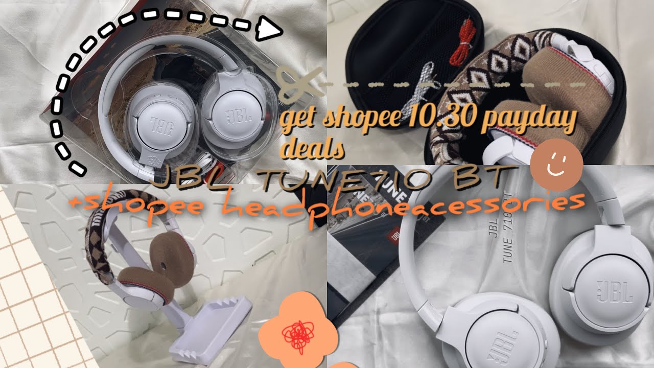 SHOPEE AFFORDABLE HEADPHONE (JBL TUNE 710BT + headphone accessories from shopee! )10.30 payday na!