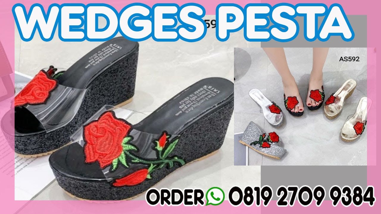  SANDAL  WEDGES PESTA  WANITA  TERBARU model  sandal  pesta  