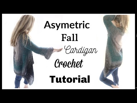 Easy Asymmetric Fall  Cardigan Crochet Tutorial