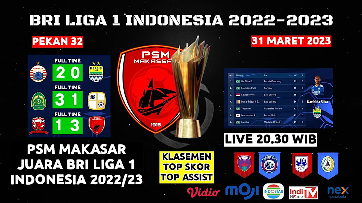 PSM Juara BRI LIGA 1 INDONESIA Musim ini Persija 2-0 Persib Persikabo 3-1 Barito Putera