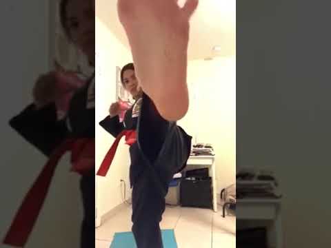 Karate girl feet pov