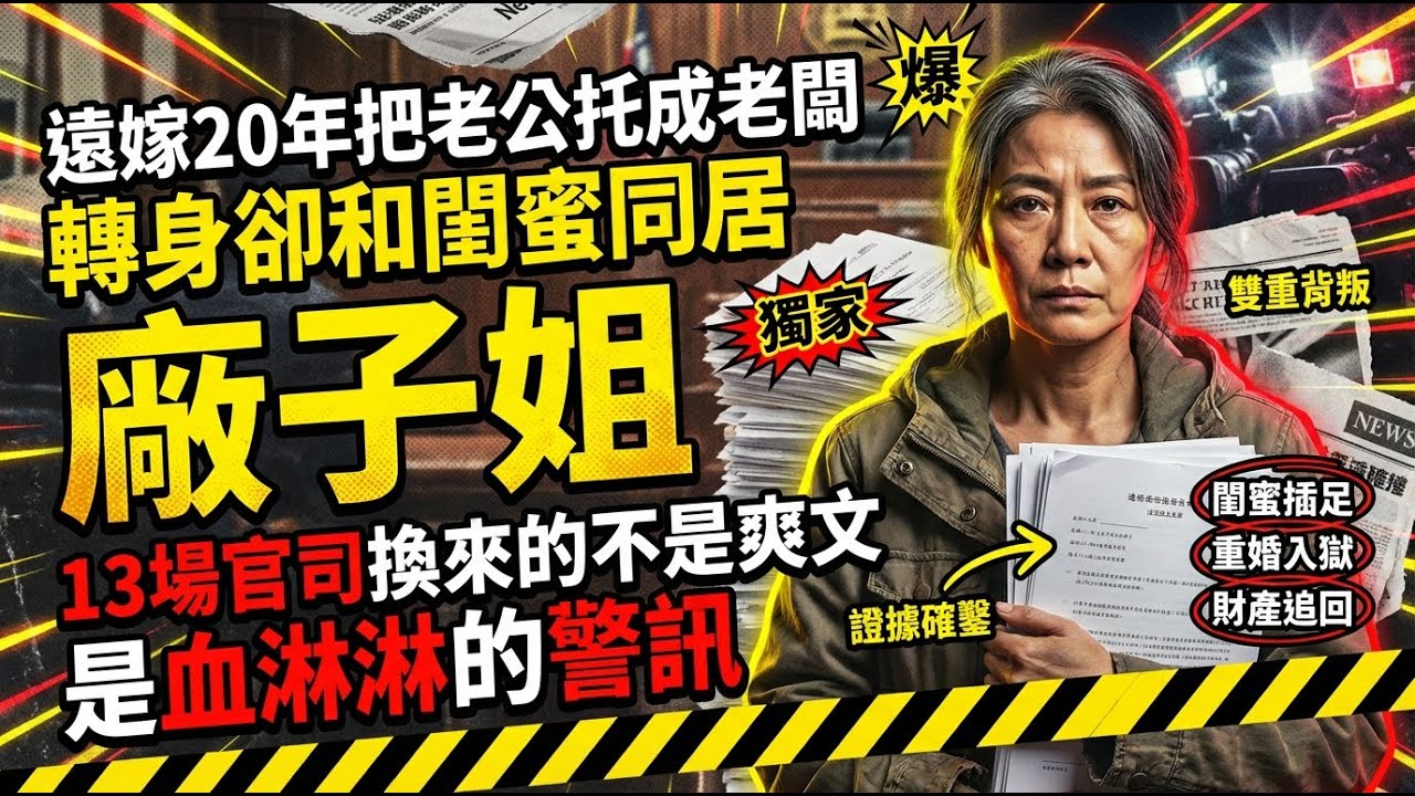 遠嫁20年把老公托成老闆，轉身卻和閨蜜同居？「廠子姐」13場官司換來的不是爽文，是血淋淋的警訊
