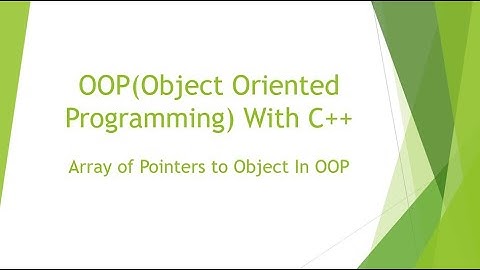 "Array of Pointers to Objects in C++ Explained | Master OOP Like a Pro!"in Hindi/Urdu | OOP with C++