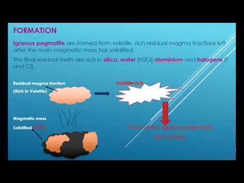 Igneous pegmatites-Formation, chemical contents and economic importances