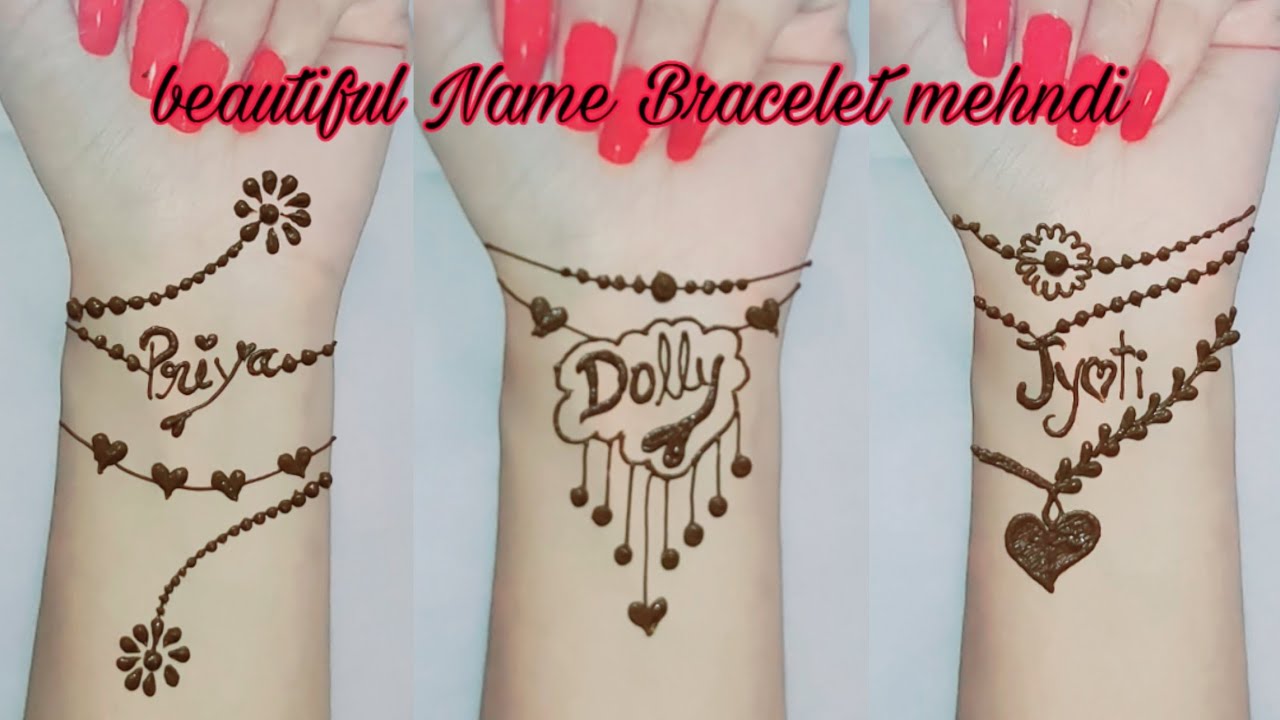 beautiful Name Bracelet Tattoo Designs  Easy Tattoo Designs  Dollyarts    YouTube