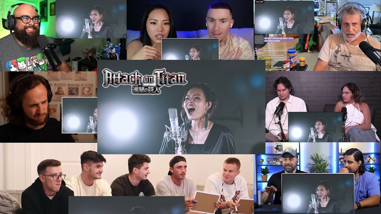 Attack on Titan Suite - Hiroyuki Sawano Project emU | Reaction Mashup #anime #attackontitan