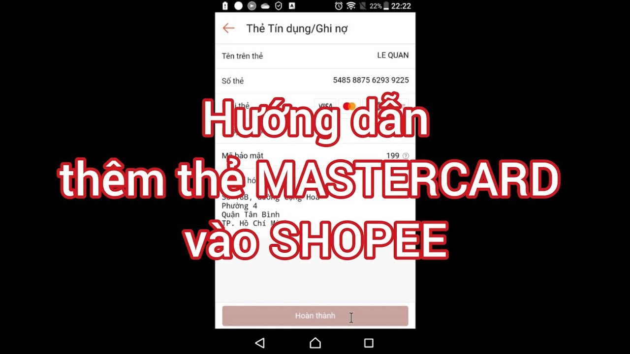 GUIDE Hướng dẫn thêm thẻ Mastercard vào Shopee để thanh toán