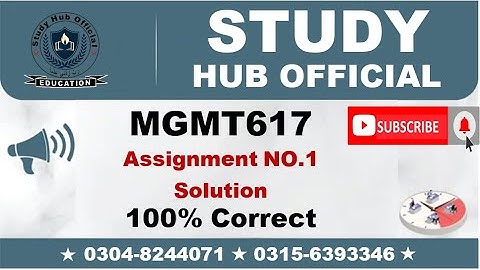 MGMT617 Assignment 1 Solution Fall 2022, MGMT617 Assignment 1 solution 2022 MGMT617 assig 1 solution