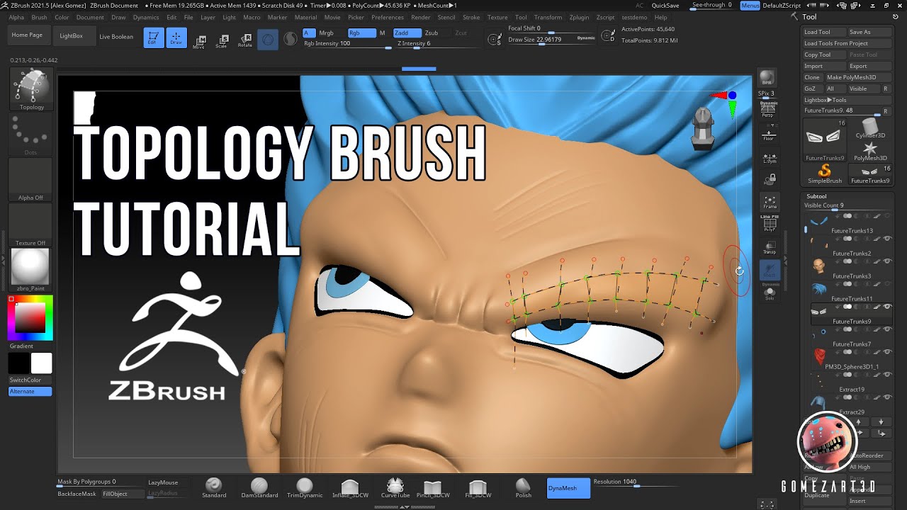 zbrush 2018 topology brush