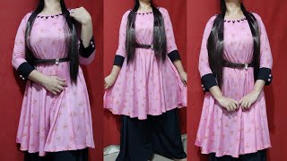 One Piece Umbrella Cut Kurti Cutting And Stitching/Umbrella Frock/Dress with Neck And Sleeves design