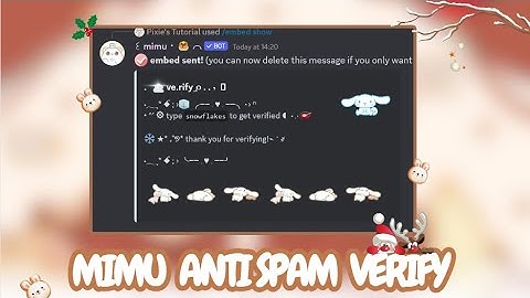 ༘♡  How to make a cute anti spam mimu verification | slash commands | Easy guide