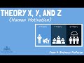 Thorie x y et z thories de la motivation humaine  dun professeur de commerce