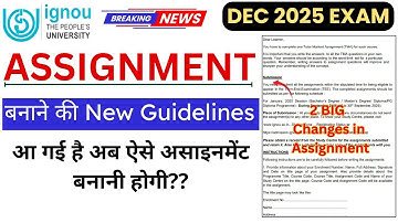 IGNOU Released Assignment Making New Guidelines_IGNOU Assignment Kaise Banaye_How to Make Assignment