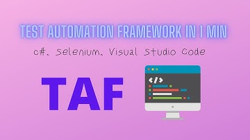 Test Automation Framework за 1 минуту! C# + xUnit + Selenium в архитектуре TAF с примерами в VS Code