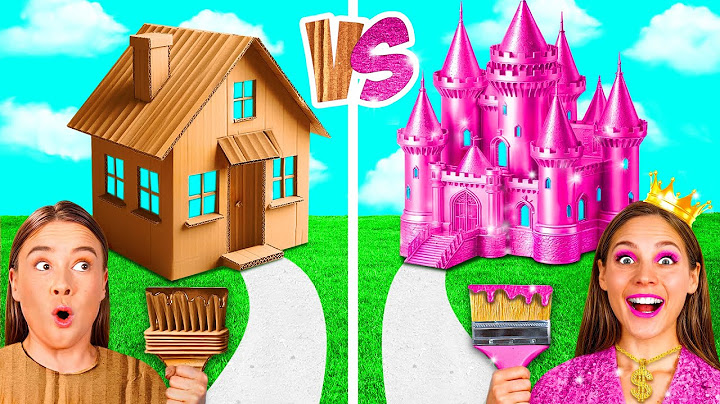 One Colored House Challenge | Rich vs Broke vs Giga Rich by BaRaDa Gold Challenge