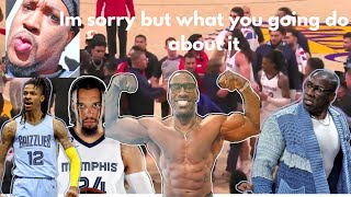 Tmoney'$ reaction to Shannon Sharpe Apologies for the fight at the Laker Vs Grizzlies game