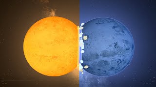 Fire Planet Hits Ice Planet - Universe Sandbox