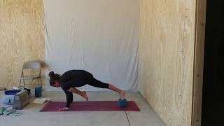 Eka Pada Bakasana I/One Leg Crow Pose on block
