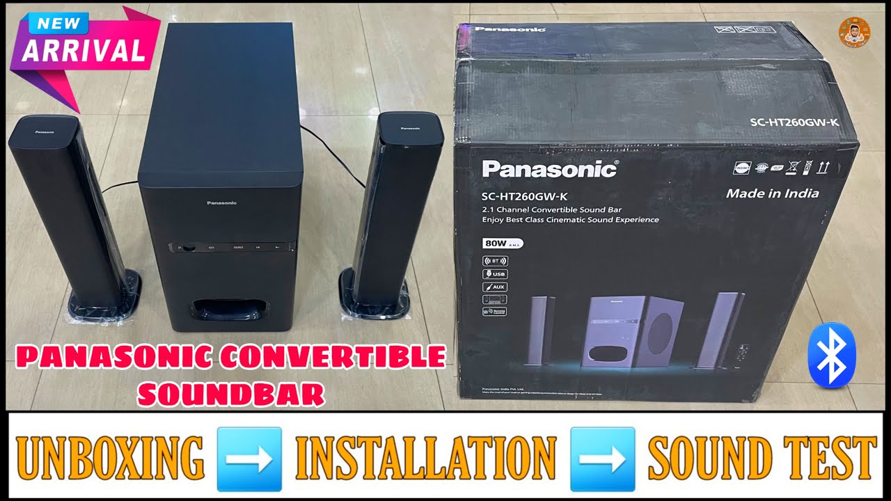 PANASONIC SC-HT260GW-K || 2.1 Ch Convertible Soundbar Home Theater Unboxing And Review || #Best