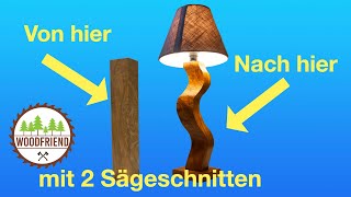 DIY Designer Tischlampe mit nur zwei Sägeschnitten