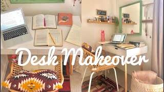 كيف غيرت مكتبي بأقل تكلفة ؟ Desk Makeover to Minimal Bohemian