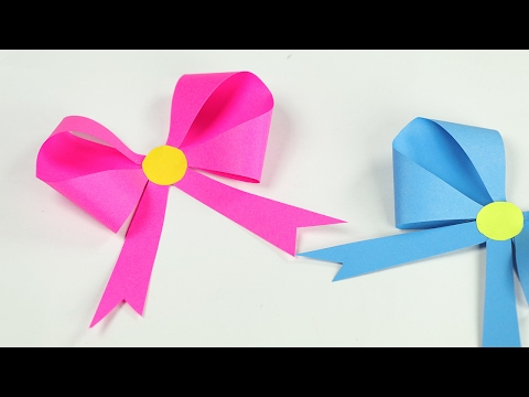 How to Make Origami Bow/Paper Ribbon - DIY Origami Tutorial