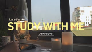 2-HOUR STUDY WITH ME No music | Ambient version, ASMR study ✍️| Pomodoro 25/5 | Sunny Day☀️