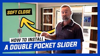 How To Install a Double Pocket Door   Cavity Slider with Soft Close.