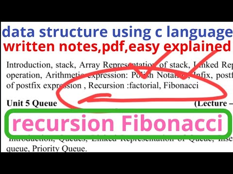 recursion Fibonacci series data structure video tutorial lecture pdf written notes easy explained